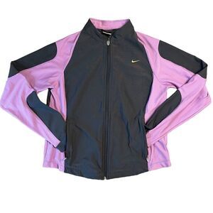 Nike Dri-fit Grey Lavender Running Jacket - Girls Large (12-14)